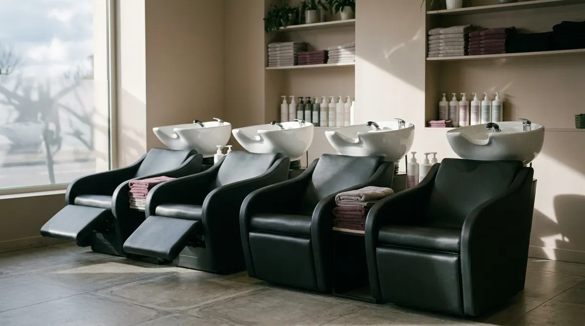 Bacs de lavage dans un salon de coiffure